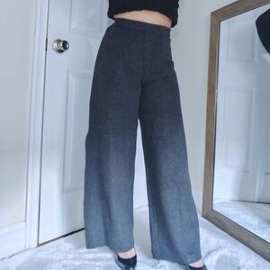 Charli size 8 Gray Wide Leg Thick High Waisted Trousers Work Pants Elastic Waist